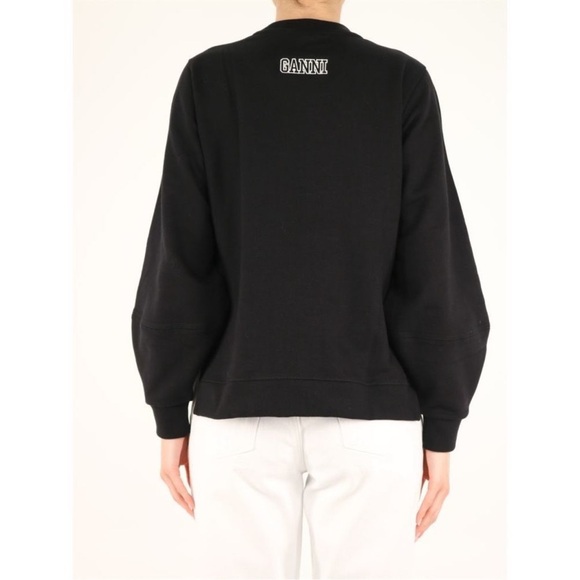 Ganni Black Cotton Blend Sweatshirt Size Small - Picture 1 of 8